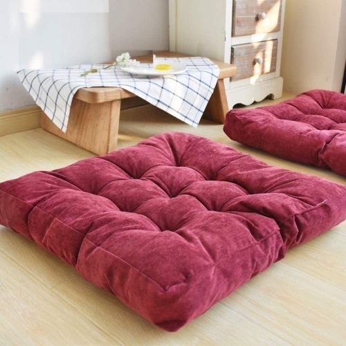 Tufted Floor Pillow Cushion, 22x22 Inch - Lot 180
