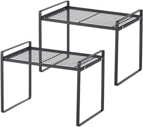 2 Pack Stackable Cabinet Shelves, 13'' Sturdy Metal Frame Rust Resistant - Lot 283