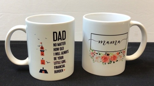 Lot of (2) Ceramic Mugs - Dad and Mama - Lot 444