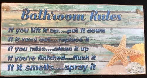 Bathroom Rules Sign - Lot 440