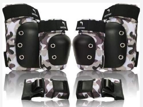 Youth Whitefang Protective Gear -Knee Pads Elbow Pads,Wrist Guards, M - Lot 172