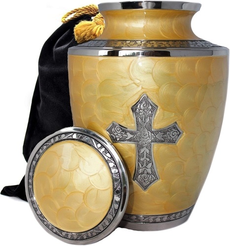 Glory to God Catholic/Christian Cross Cremation Urn, L - Lot 42