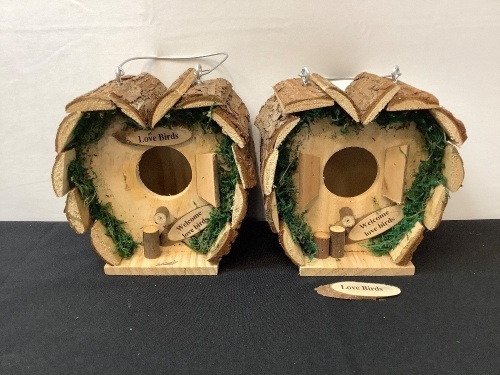 Lot of (2) Meric Decorated Bird Houses - Lot 148