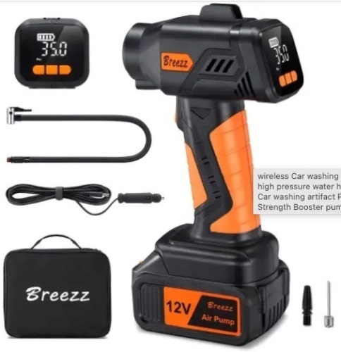 Breezz Cordless Tire Inflator/Air Compressor - Lot 190