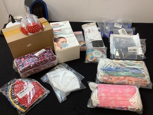 Large Box of Masks, Badge Holders & Other Items - Lot 320