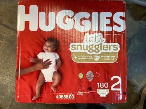 Box of 180 Size 2 Huggies Diapers - Lot 362