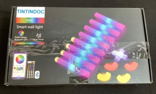 Tintindoc Smart Wall Lights w/ Bluetooth App, Remote, Music Mode - Lot 158