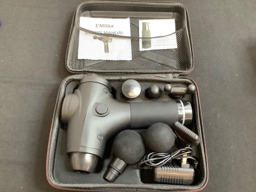 Variable Speed Massage Gun w/ 6 Heads - Lot 54