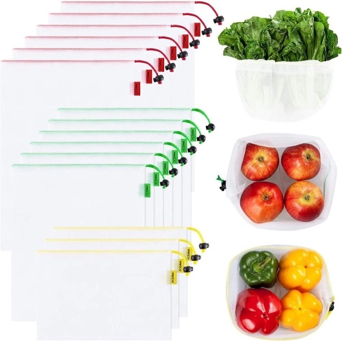 Lot of (4) 18pk Reusable Mesh Produce Bags - Lot 425