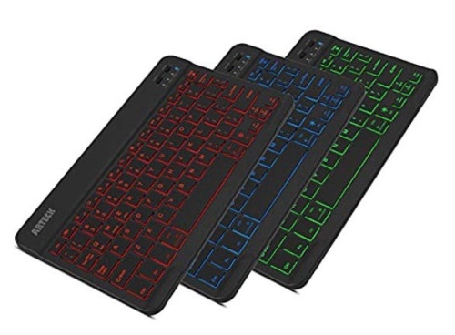 Lot of (3) Arteck HB030B Wireless Bluetooth Backlit Keyboards - Lot 6