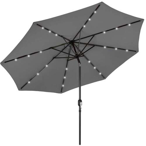 Solar LED Lighted Patio Umbrella w/ Tilt Adjustment, UV-Resistance - Lot 8001
