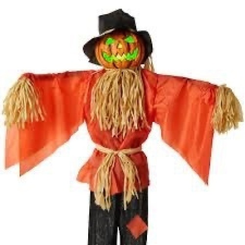 Husker The Corn Keeper Animatronic Scarecrow Halloween Decor w/ LED Eyes - Lot 8031