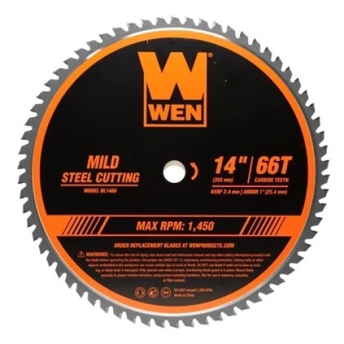 WEN BL1466 14-Inch 66-Tooth Carbide-Tipped Professional Metal Saw Blade for Mild Steel Cutting - Lot 8136
