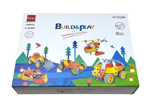 Build&play Steam Set 5 in 1 Vehicles Ages 5+ - Lot 8263