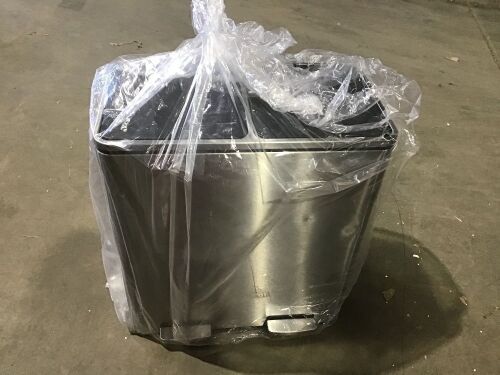 Stainless Steel Twin Tub Trash Can  - Lot 143
