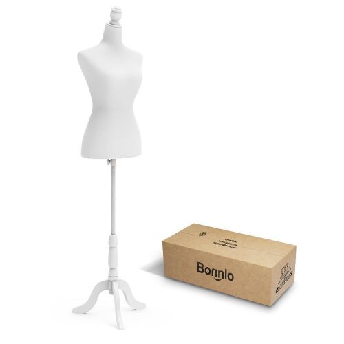 Bonnlo Female Dress Form Pinnable Mannequin Torso with Wooden Tripod Stand - Lot 328