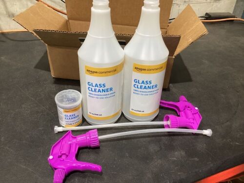 Dissolvable Glass Cleaner Kit with 2 Sprayer Bottles and 12 Refill Pacs - Lot 417