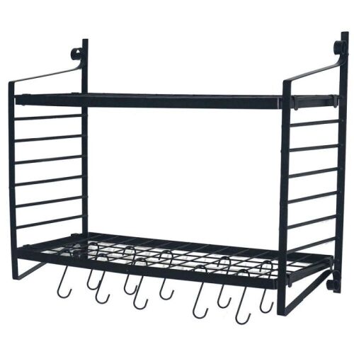 2-Tier Wall Mounted Pot Rack - Lot 449