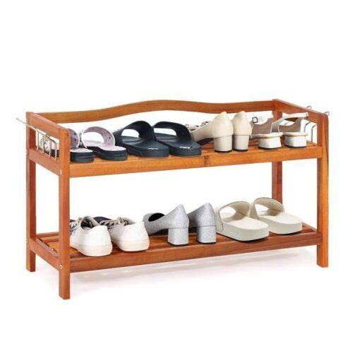2-Tier Wood Shoe Rack - Lot 482