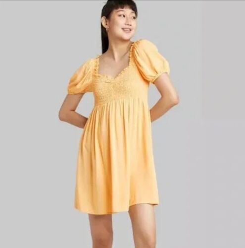 Case of (6) Wild Fable Puff Short Sleeve Smocked Dress, Large  - Lot 559