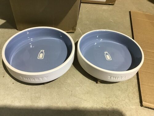 Case of (6) Boots & Barkley Blue Ceramic Pet Bowl - Lot 569