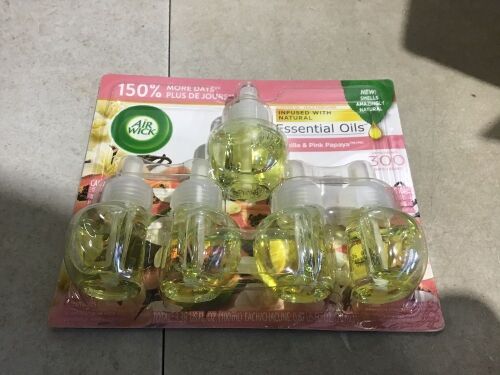 Case of (5) Air Wick Plug in Scented Oil Refill, 5 ct, Vanilla and Pink Papaya - Lot 697