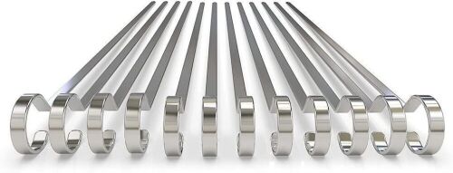 Lot of (3) MASTER COOK 12" Flat Stainless Steel Skewers for Grilling, 12pc - Lot 704