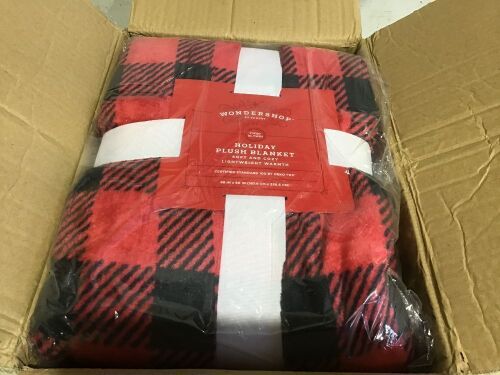 Case of (3) Plush Holiday Blanket, 66" x 90"  - Lot 840