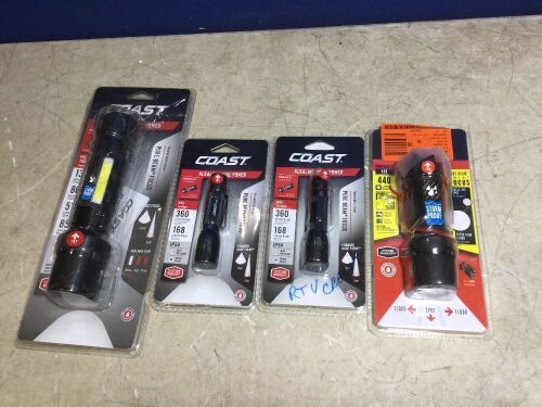 Lot of (4) Coast Flashlights  - Lot 1150