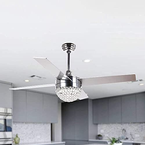 Parrot Uncle Chrome and Crystal Ceiling Fan - Lot 248