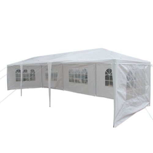 10' x 30' Party Wedding Tent Outdoor Gazebo Tent White 5 Sidewalls  - Lot 463