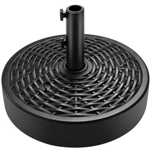 Plastic Faux Wicker Patio Umbrella Base Accessory w/ 2 Adjustment Knobs  - Lot 201