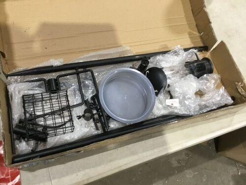 4-Hook Bird Feeding Station, Steel Feeder Stand w/ 2 Bird Feeders - 91in - Lot 1092