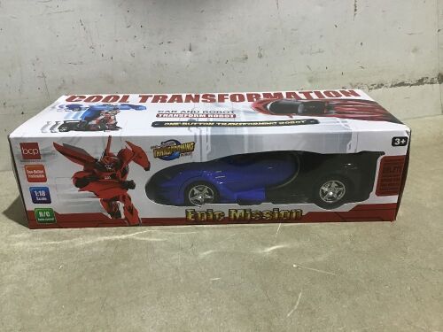 1/18 Scale RC Remote Control Transforming Robot Car Toy - Lot 1108