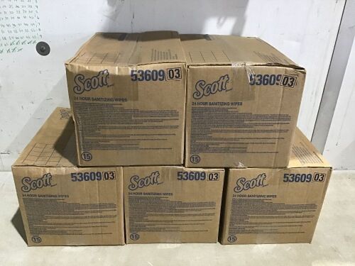 Lot of (5) Cases of Scott 24 Hour Sanitizing Wipes, 6 Ct - Lot 131