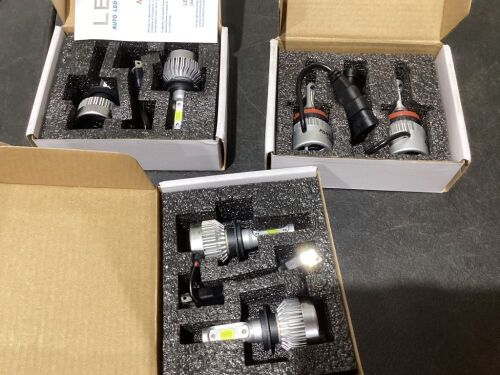 Lot of (3) Sets of LED Headlight Bulbs  - Lot 1099