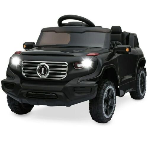 6V Kids Ride On Car Truck w/ Parent Control, 3 Speeds, LED Headlights, MP3 Player, Horn - Black - Lot 433