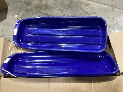 Lot of (2) 48in Kids Toboggan Snow Sled Board w/ Pull Rope, Curved Edges  - Lot 922