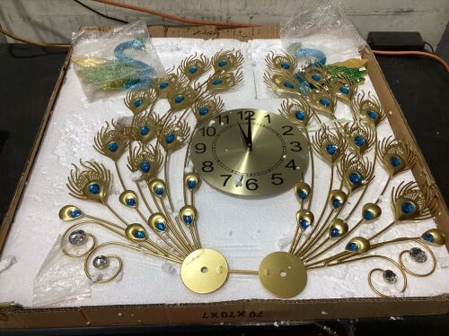 Peacock Wall Clock  - Lot 1026