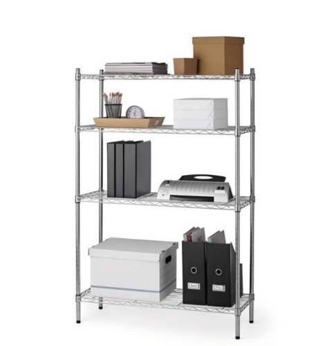 4 Tier Wire Shelf Unit, Silver - Lot 99