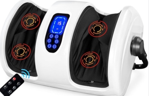 Reflexology Shiatsu Foot Massager w/ High-Intensity Rollers, Remote Control, Pearl White - Lot 137