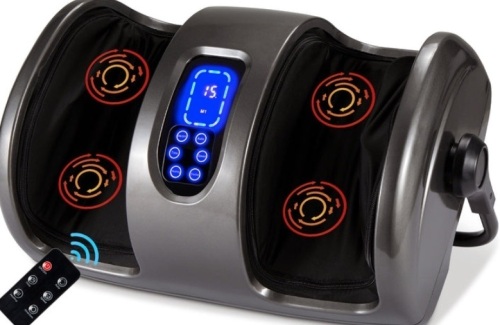 Reflexology Shiatsu Foot Massager w/ High-Intensity Rollers, Remote Control, Gray - Lot 152