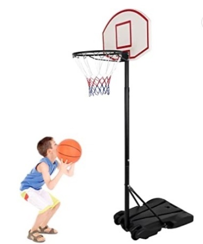Youth Height Adjustable Basketball System Stand w/ Backboard, 5.4ft - 7ft - Lot 172
