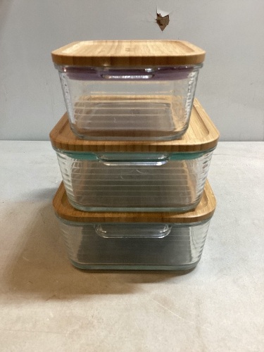 Ello Duraglass 6 Piece Set, Glass Storage Containers w/ Bamboo Lids - Lot 206