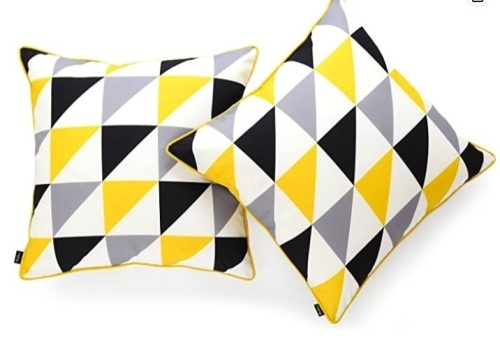 Hofdeco Indoor Outdoor Pillow Cover ONLY, Water Resistant, 18"x18", Set of 2 - Lot 243