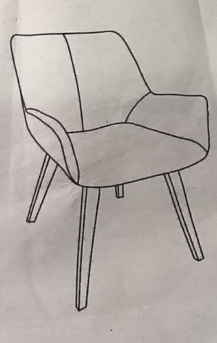 Upholstered Metal Leg Accent Chair - Lot 316