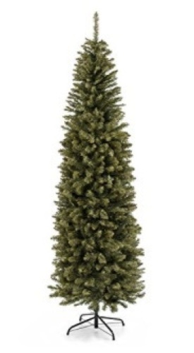 7.5ft Hinged Artificial Pencil Christmas Tree w/ Foldable Stand - Lot 406