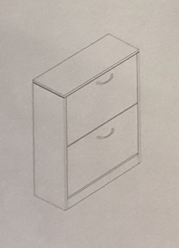 Two-Drawer Shoe Cabinet, Black, Missing Hardware - Lot 275