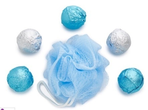 Lot of 2 Simple Pleasures Bath Bombs & Loofah Set, Snow Flurries & Vanilla Frost Scent - Lot 443