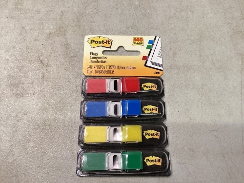 Lot of 2 Boxes Post-It Flags, 6 Packages/Box, 140 Ct/Package - Lot 448